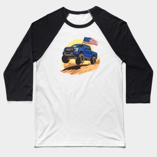 F150 car truck offroad jump on desert blue Baseball T-Shirt